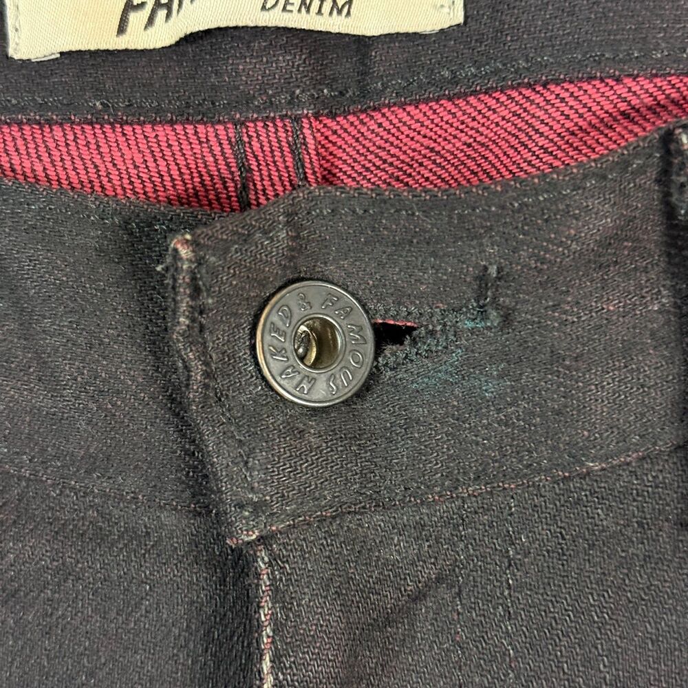 Naked & Famous Jeans Mens 30x30 Black Super Skinny Guy Stretch Selvedge Denim - Picture 5 of 16